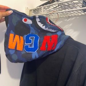 Bathing ape zip up shark hoodie